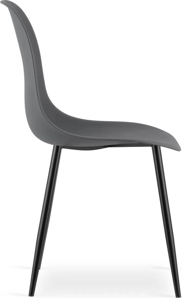 OFERTA Scaun gri inchis OSAKA cu picioare negre Calitatea II-a