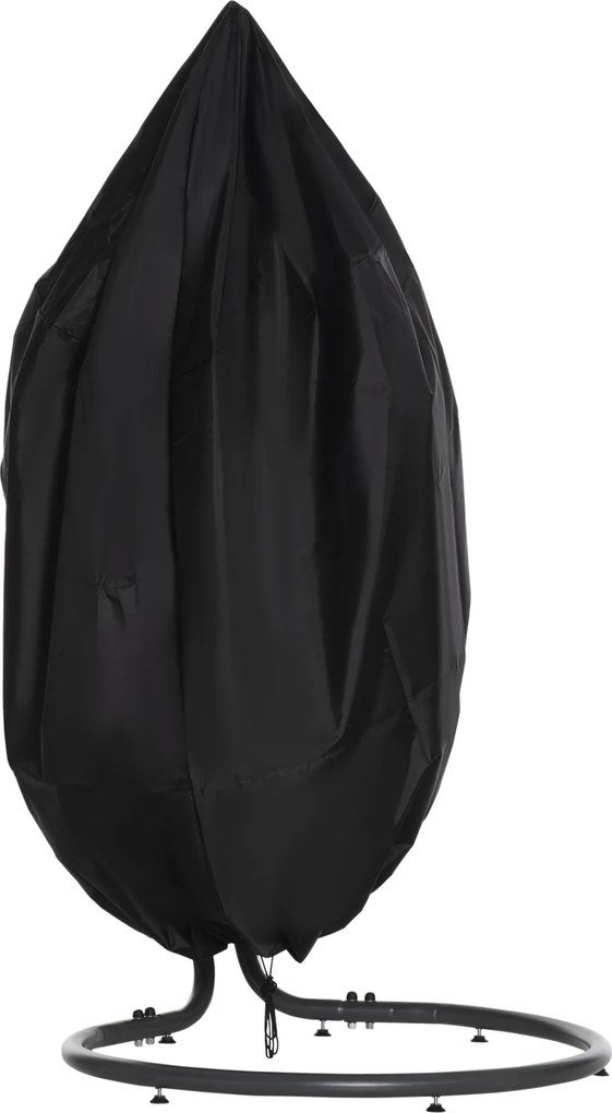 Outsunny Husă pentru fotoliu suspendat husă pentru fotoliu cocon material Oxford 210D cu fermoar Ø 115 x 190 cm negru | Aosom Romania