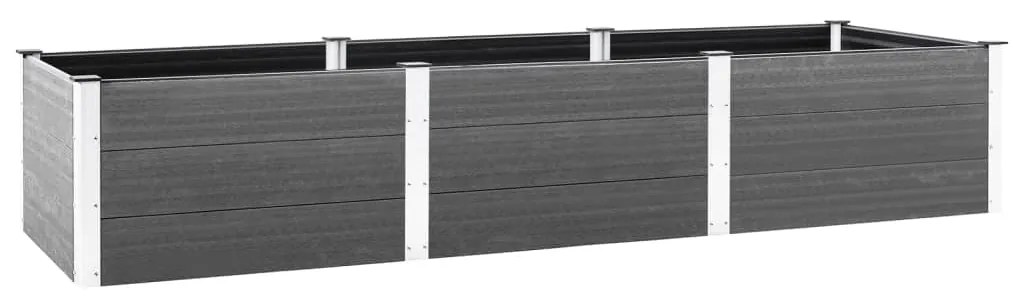 vidaXL Strat înălțat de grădină, gri, 300x100x54 cm, WPC