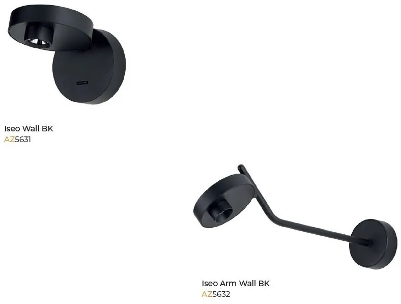 Aplica LED de perete stil minimalist ISEO negru