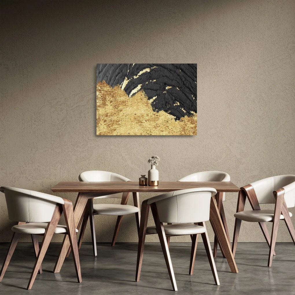 Tablou pe sticlă - Structura de aur N⁰1 (70x50 cm)
