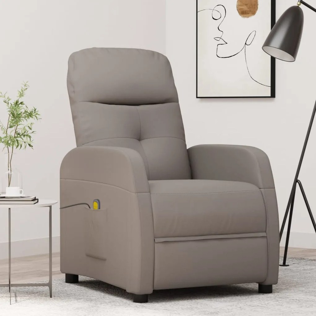289834 vidaXL Scaun de masaj, taupe, țesătură