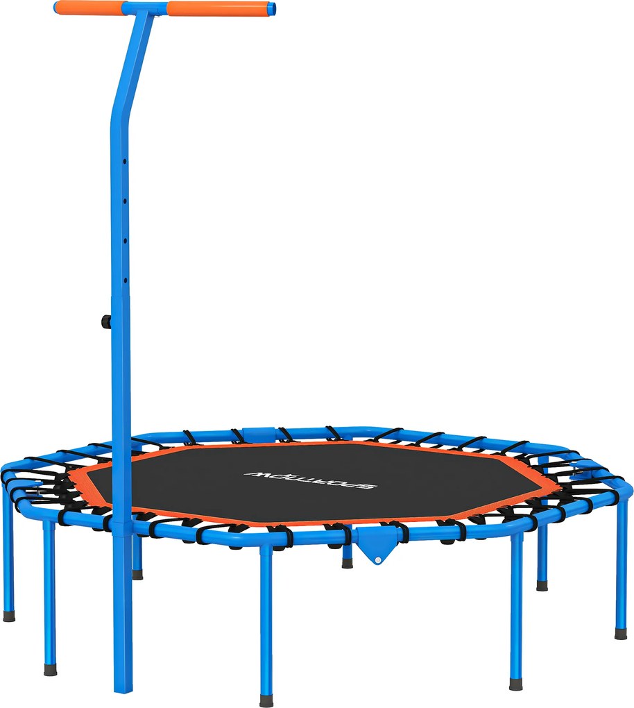 SPORTNOW Trambulină fitness, trambulină de antrenament cu mâner reglabil, stabilă și silențioasă, pentru interior, oțel, albastru | Aosom Romania