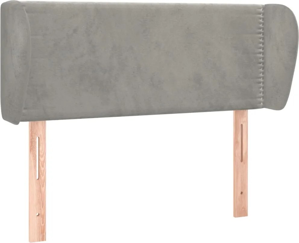 vidaXL Tăblie de pat cu aripioare gri deschis 93x23x78/88 cm catifea