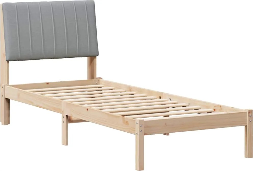 vidaXL Cadru de pat cu headboard Maro 75 x 190 cm Lemn de pin masiv