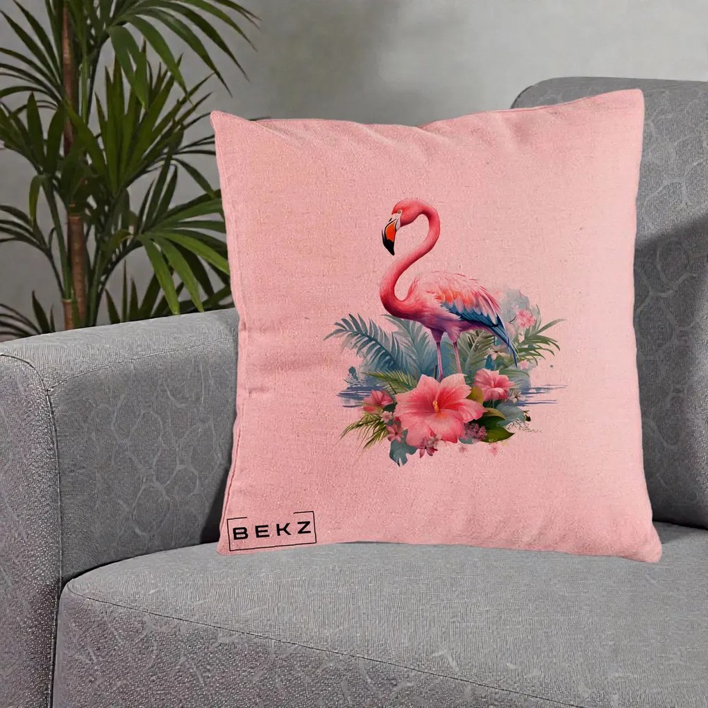 Perna Decorativa Raton in Halat Roz, 40x40 cm, Roz, Husa Detasabila, Perna Inclusa, BEKZ®