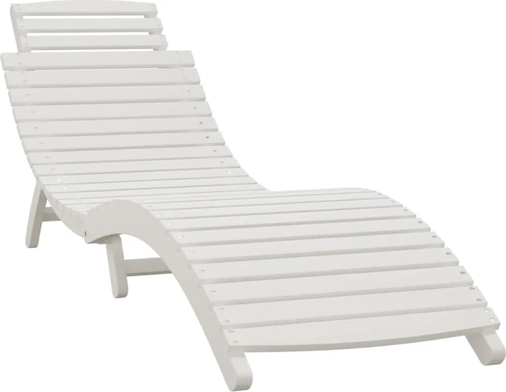 vidaXL Șezlong, alb, 184x55x64 cm, lemn masiv de acacia