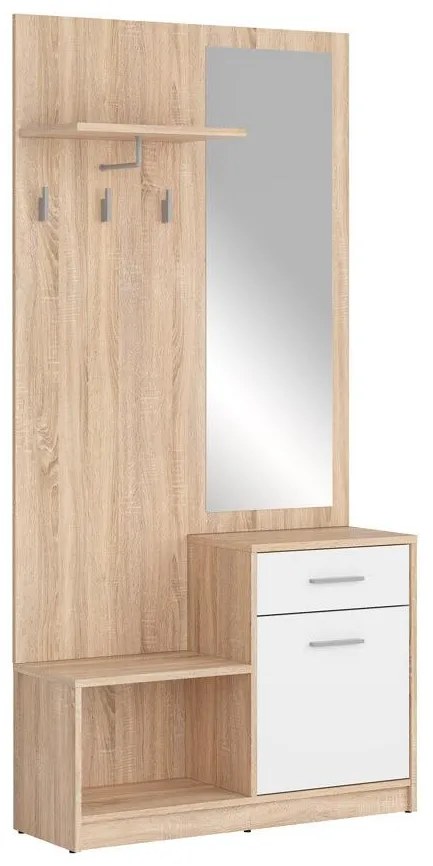 Set mobilier hol Nepo Plus 16 (stejar sonoma + alb) . 1098341