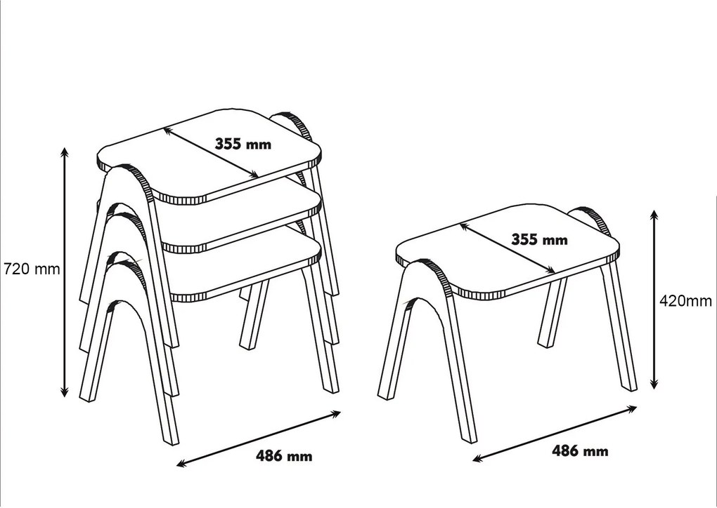 Set măsuțe de cafea Parid (Nuc + Crem). 1071849