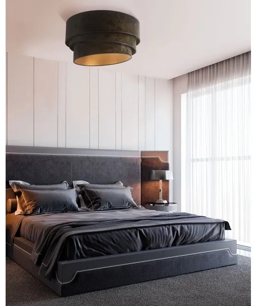 Plafonieră Duolla DEVON 1xE27/40W/230V d. 45 cm negru/auriu