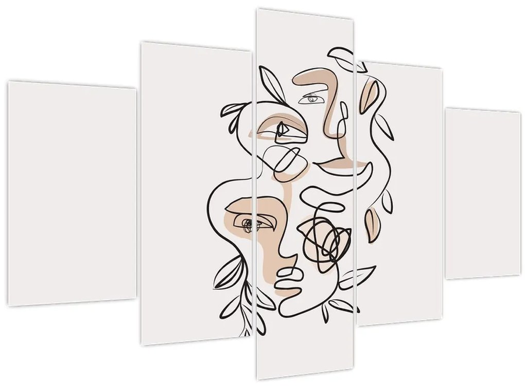 Tablou - Line art facials (150x105 cm)