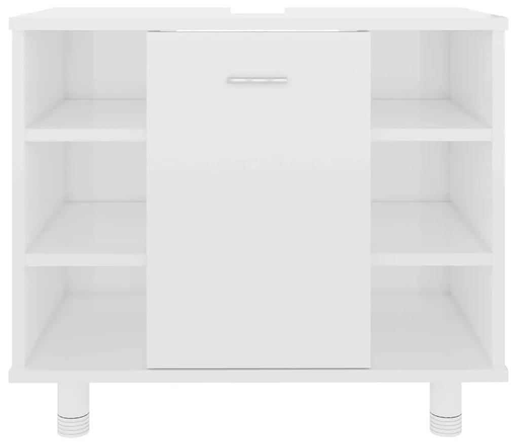 Dulap de baie, alb extralucios, 60 x 32 x 53,5 cm, PAL Alb foarte lucios, 1