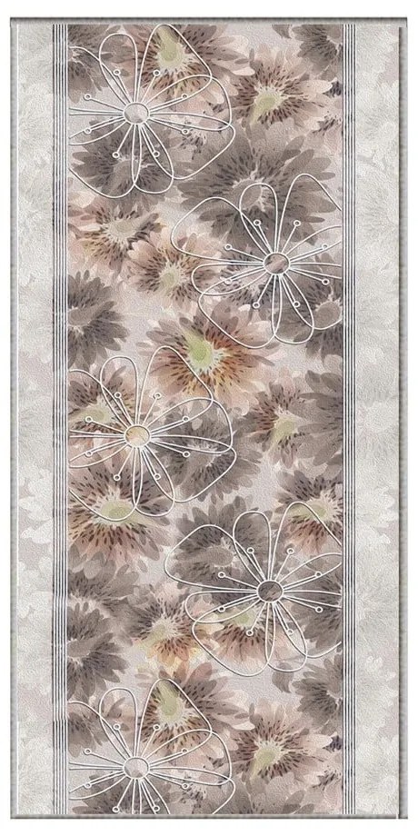 Covor tip traversă bej lavabil 58x190 cm Blooming – Oyo Concept