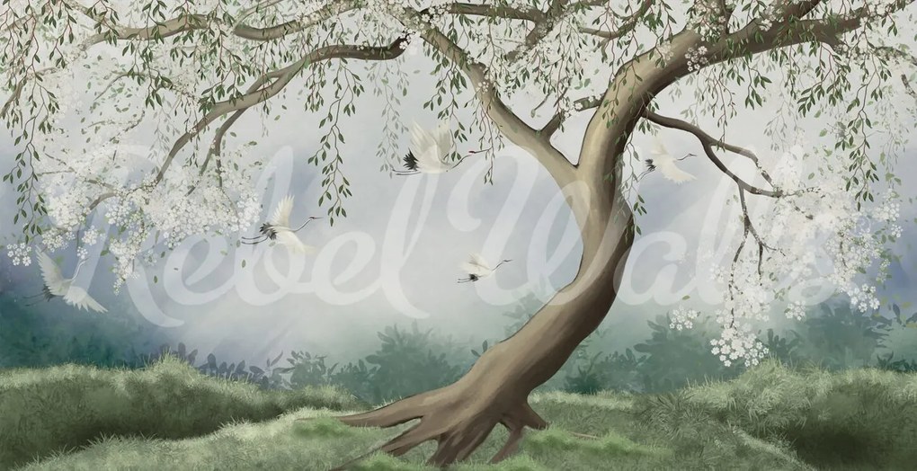 Fototapet, Tree of Dreams, White, Rebel Walls