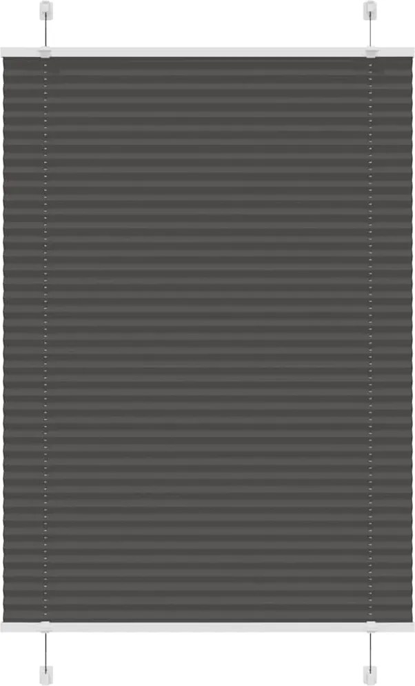 vidaXL Jaluză plisată negru 95x100 cm Lățime țesătură 94,4cm poliester