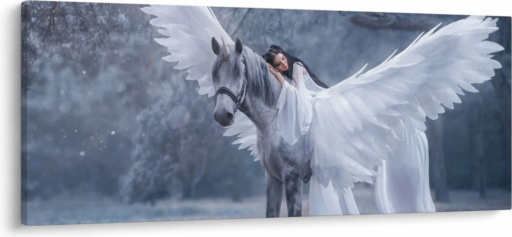 Tablou - Fata și unicorn (120x50 cm)