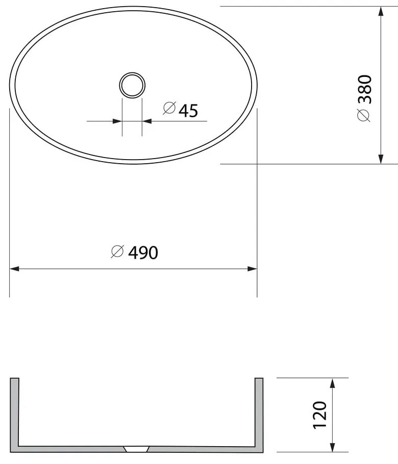 Chiuvetă neagră din sticlă 49x38 cm Nobal – Sapho