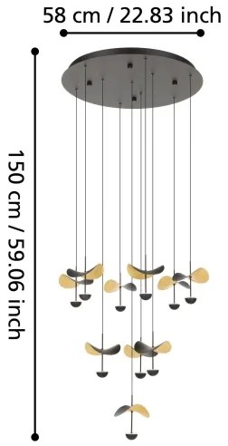 Lustră LED dimabilă pe cablu Eglo 390339 DRACERA 10xLED/2,3W/230V d. 58 cm