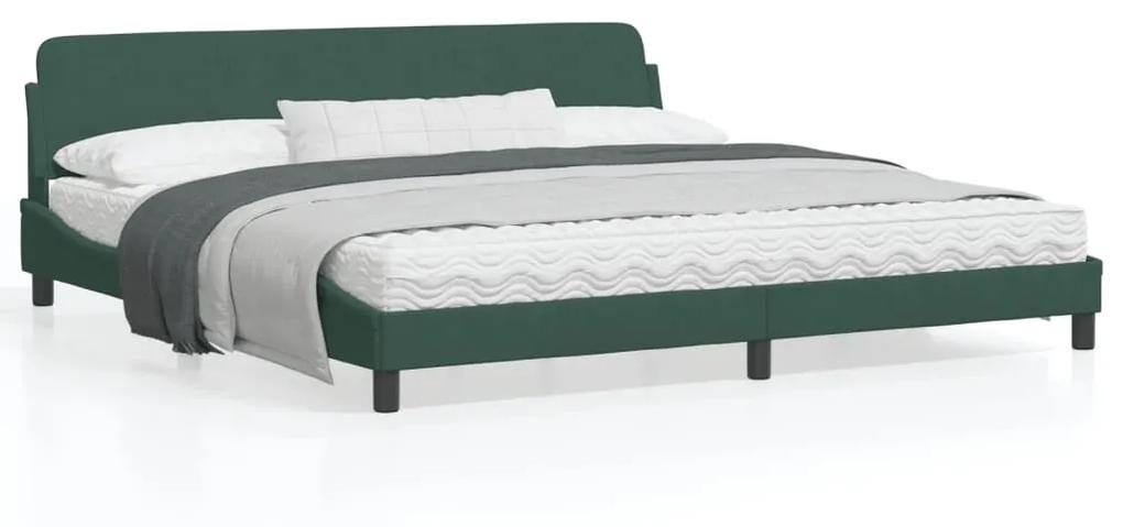 373255 vidaXL Cadru de pat cu tăblie, verde închis, 200x200 cm, catifea