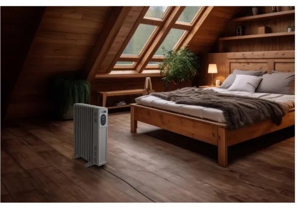Sencor - Radiator electric cu ulei, 11 elemente, 1000/2300 W, 230 V, alb + telecomandă