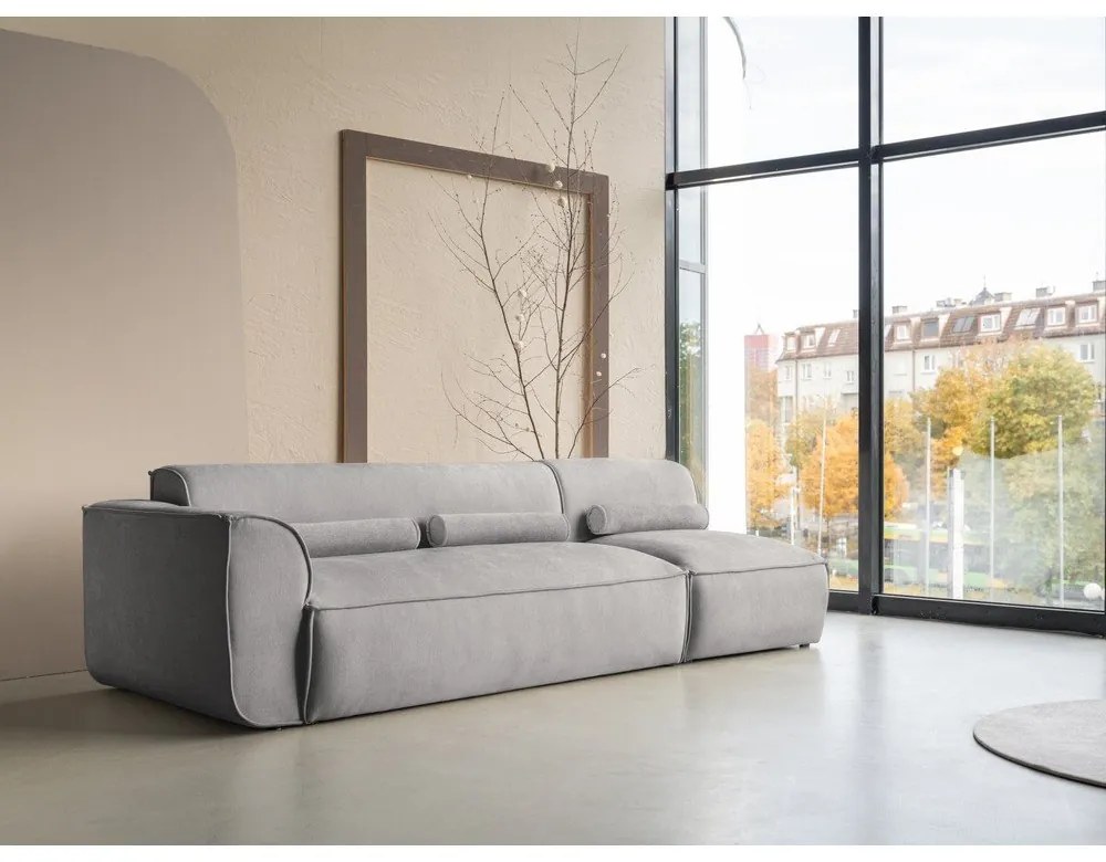 Șezlong modular gri deschis (cu colț pe partea stângă ) Flex Felix – Miuform