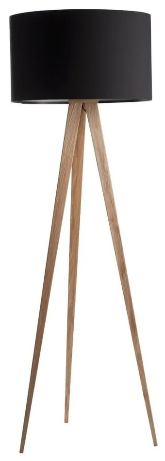 Lampadar Tripod wood, picioare din lemn, negru