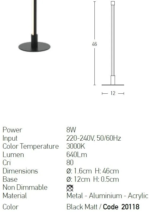 Veioza LED, lampa de masa design modern Betty negru