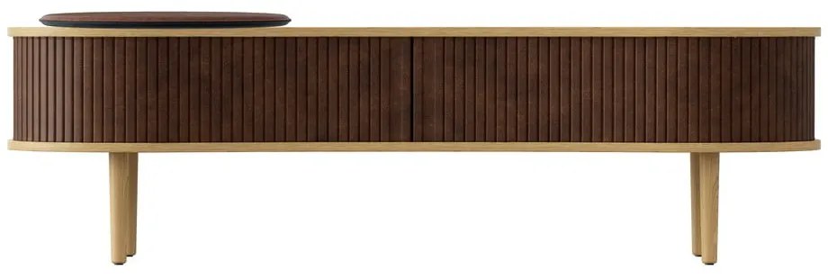 Masă TV maro/în culoare naturală cu aspect de lemn de stejar 140x40 cm Audacious – UMAGE
