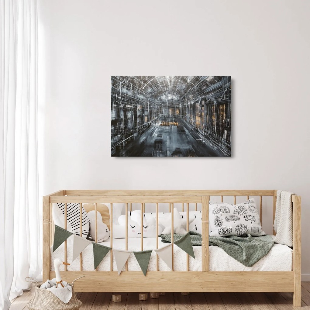Tablou cu u interiorul clădirii vechi (90x60 cm)