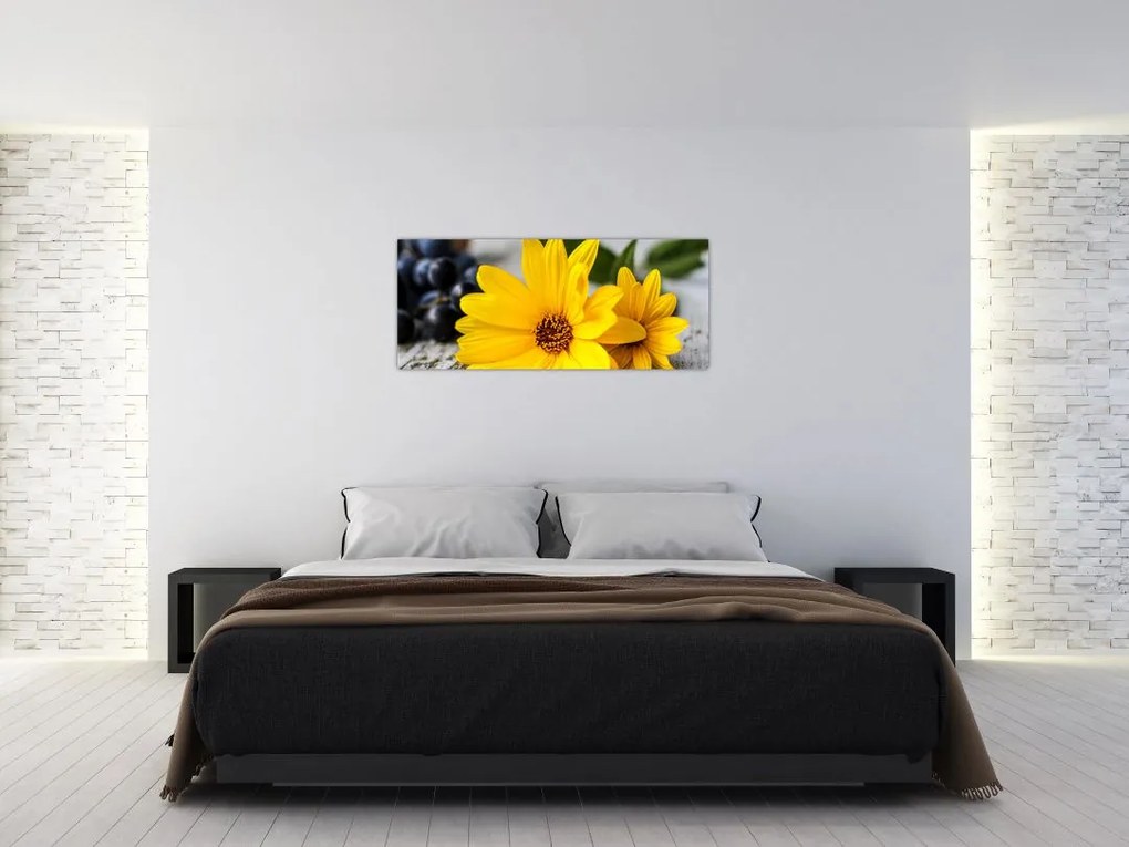 Tablou cu flori galbene (120x50 cm)