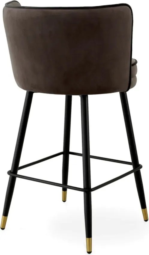 Scaun de bar pivotant design LUX Grenada Counter, catifea Savona gri