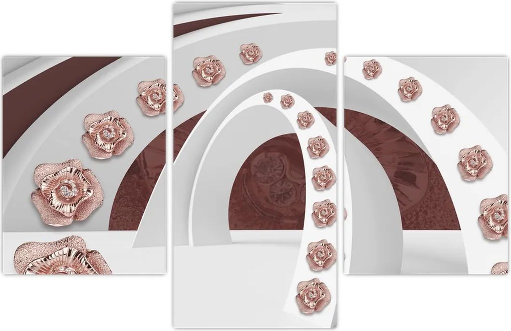 Tablou - Arcade 3D cu flori (90x60 cm)