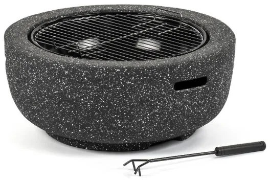 Vatră portabilă rotundă cu grătar Fieldmann antracit