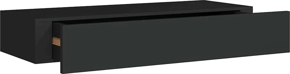 vidaXL Dulap de perete cu sertar, negru, 60x23,5x10 cm, MDF