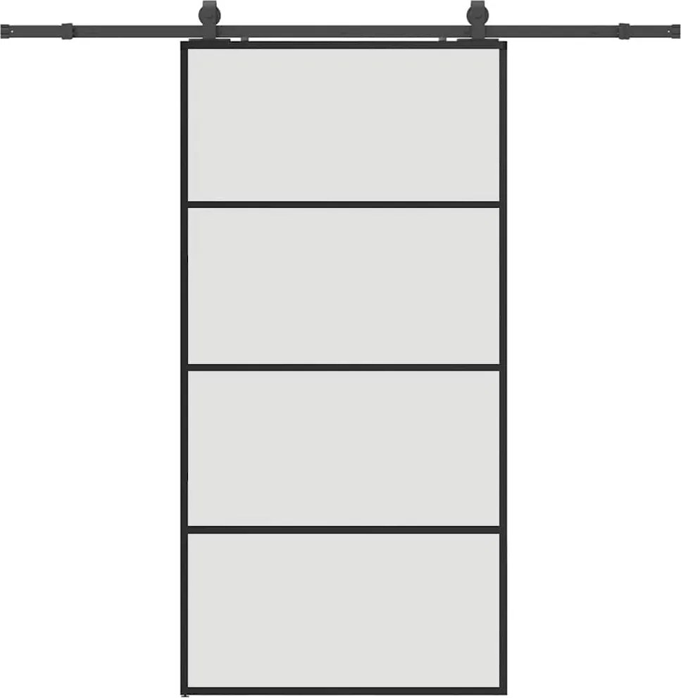 vidaXL Ușă glisantă cu set de feronerie neagră 102,5x205 cm Sticlă ESG