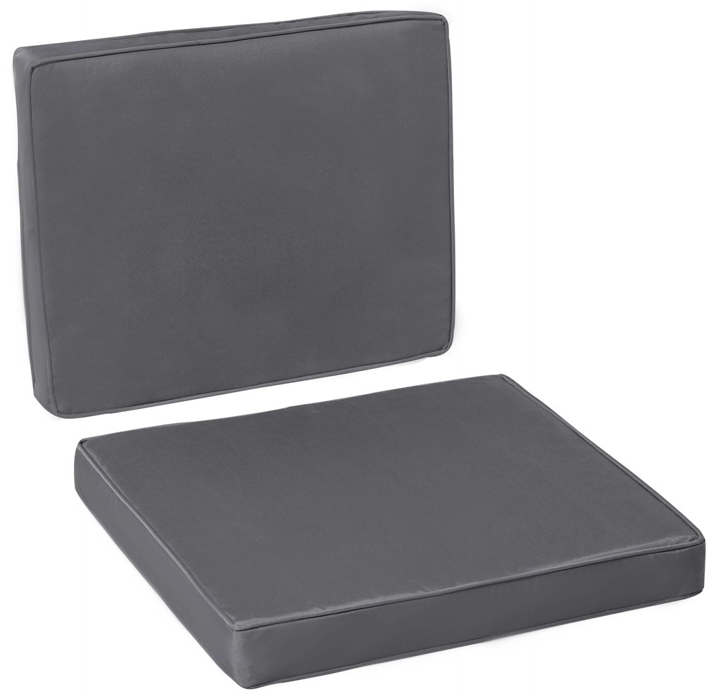 Outsunny Set de 2 perne de șezut pentru scaun perne detasabile confort mari perne matlasate umplute cu spumă material din poliester gri închis | Aosom Romania