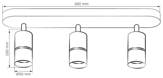 Spot BAMBOO 3xGU10/10W/230V alb