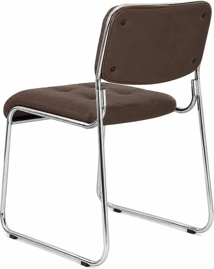 Scaun de așteptare maro HRC 608 din piele sintetică și aspect modern