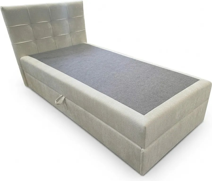 Pat tapițat boxspring DIRELIS VIBE 90x200 cm cremova Saltea: Saltea cu arcuri Bonell