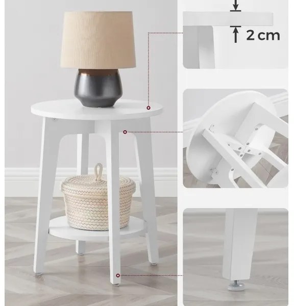 Masă laterală KAEL albă