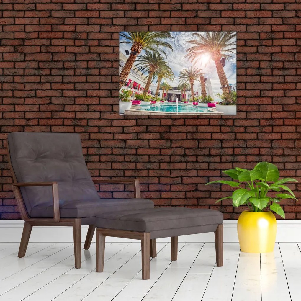 Tablou - palmier cu bazin (70x50 cm)