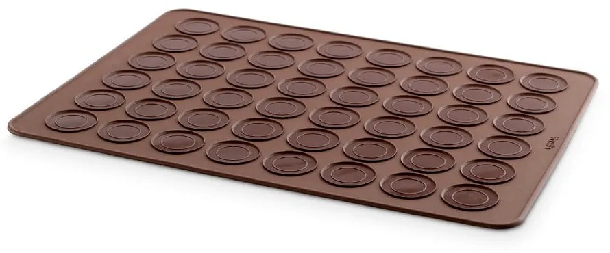 Tavă din silicon pentru copt macarons Lékué, maro