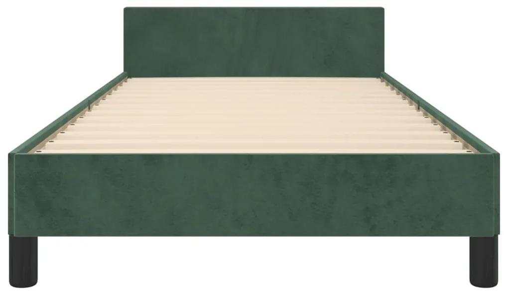 Cadru de pat cu tablie, verde inchis, 80x200 cm, catifea Verde inchis, 80 x 200 cm, Design cu nasturi