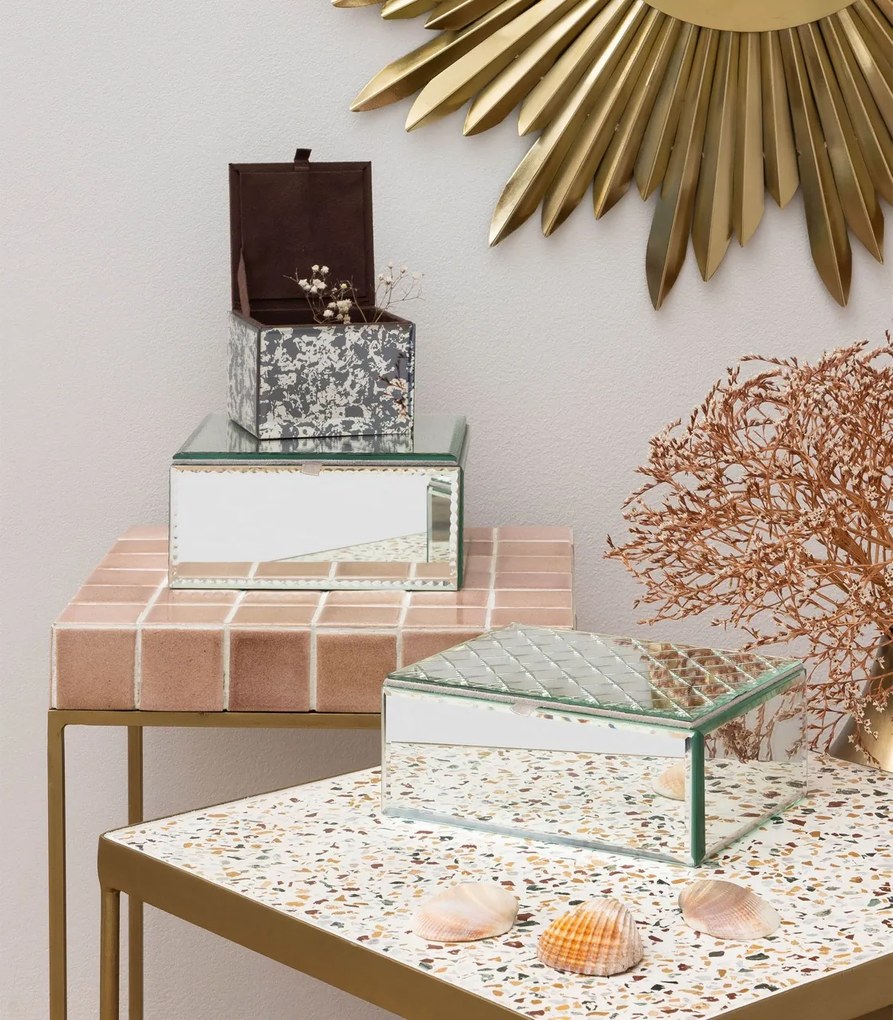 Masuta laterala, din metal si ceramica, pink Algarve