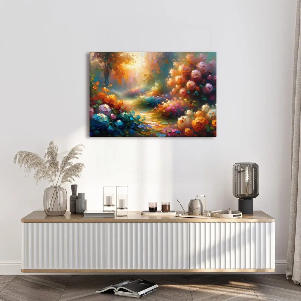 Tablou drum printre flori