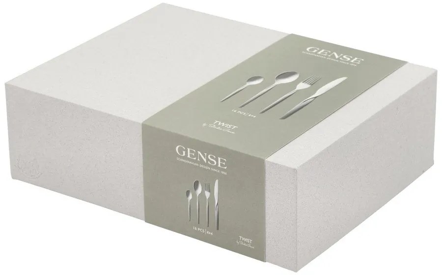 Tacâmuri argintii din oțel inoxidabil 16 buc. Twist – Gense