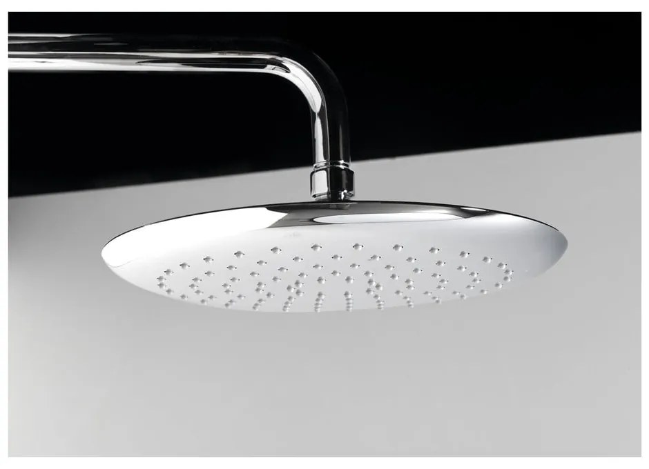 Set de duș argintiu lucios din alamă 131 cm cu robinet termostatic cu duș suspendat/cu duș de mână Solaris – Sapho