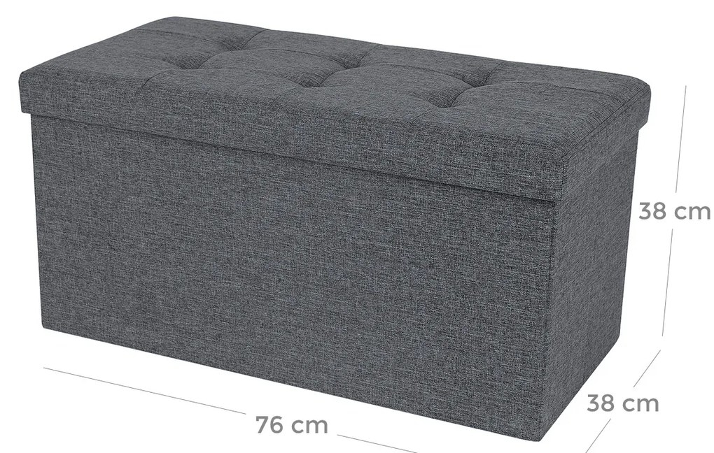 Taburet multifunctional pentru depozitare OTTOMAN, gri inchis