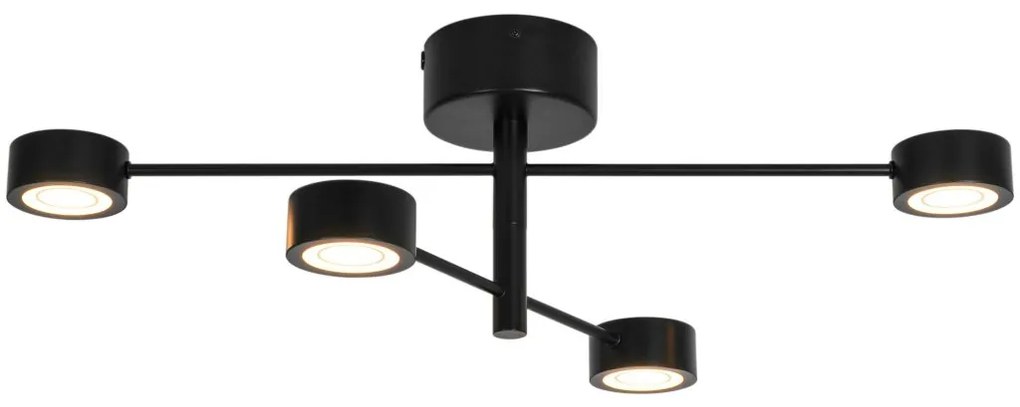 Lustra LED cu 4 spoturi, design modern, 3-Step MOODMAKER, Clyde 4 negru