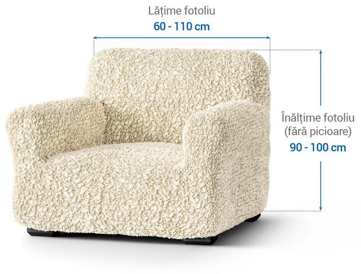 Huse bielastice FUCO bumbac bio smântânii fotoliu (l. 60 - 110 cm)